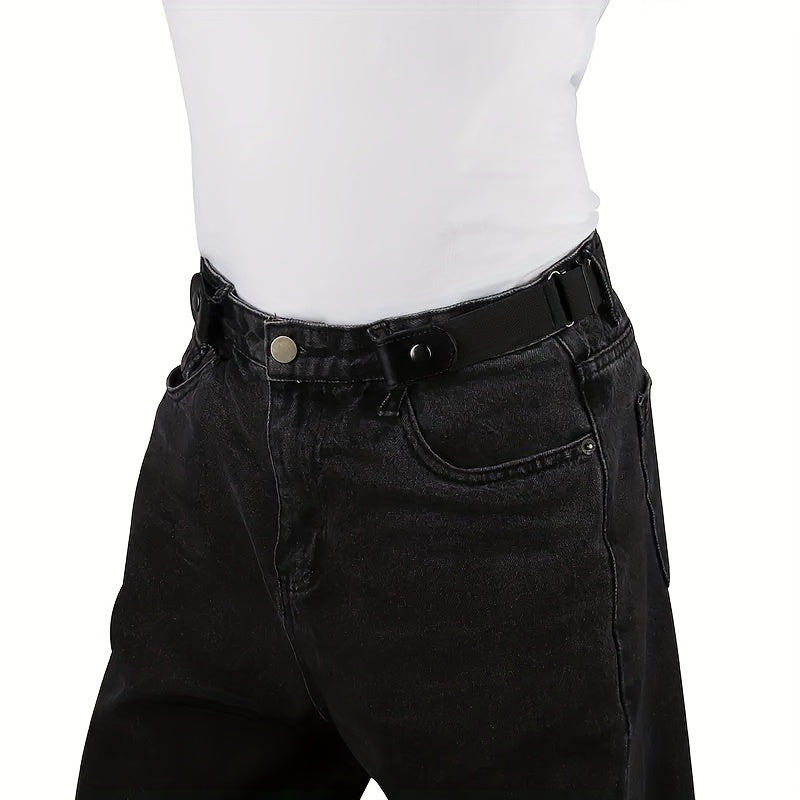 Invisible Pants Belt Casual Elastic Jeans Belt PU Leather Belt For Men