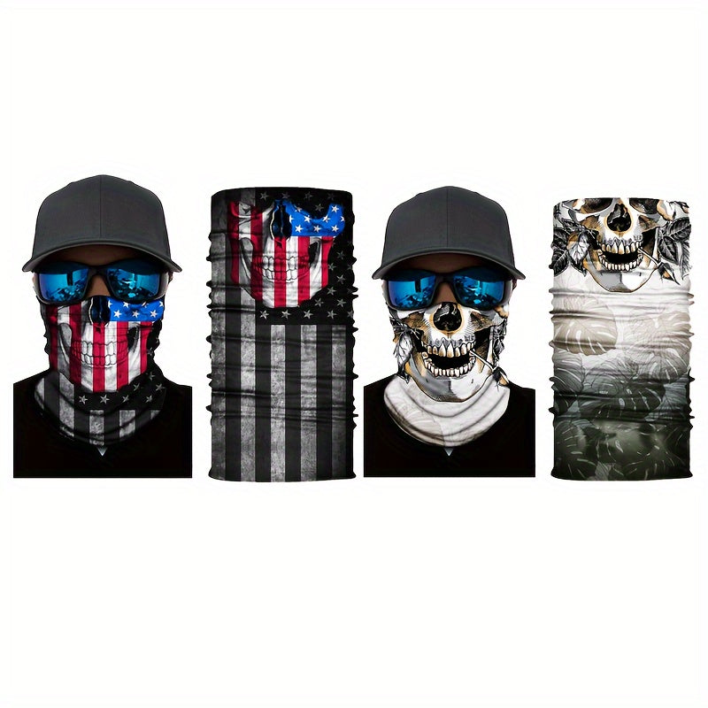 4pcs Camo Face Cover Multifunctional Breathable Scarf Sports Cycling Motocycle