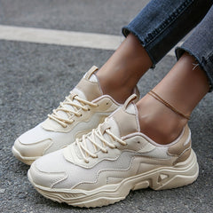 Women's Mesh Chunky Sneakers Breathable Low Top Running Sports Shoes