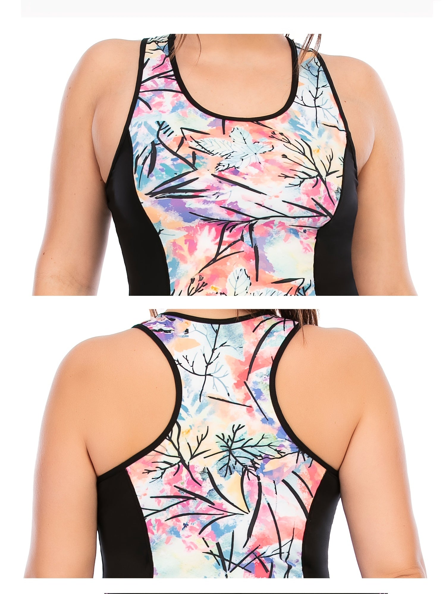 Graphic Print Tie Dye Tank Top Plus Size