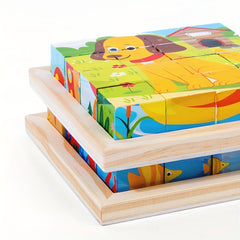 Wooden Block Puzzles for Kids - Montessori Learning Games