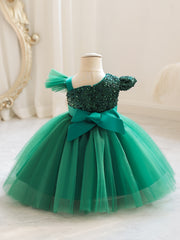 Girls Mesh Puffy Princess Dress - Birthday Gift & Performance Gown Dress