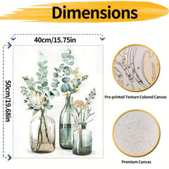 Flowers in Bottle Paint By Number 40x50cm DIY Acrylic Kit