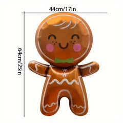 Gingerbread Man Foil Balloon Winter Theme Holiday Party Decor