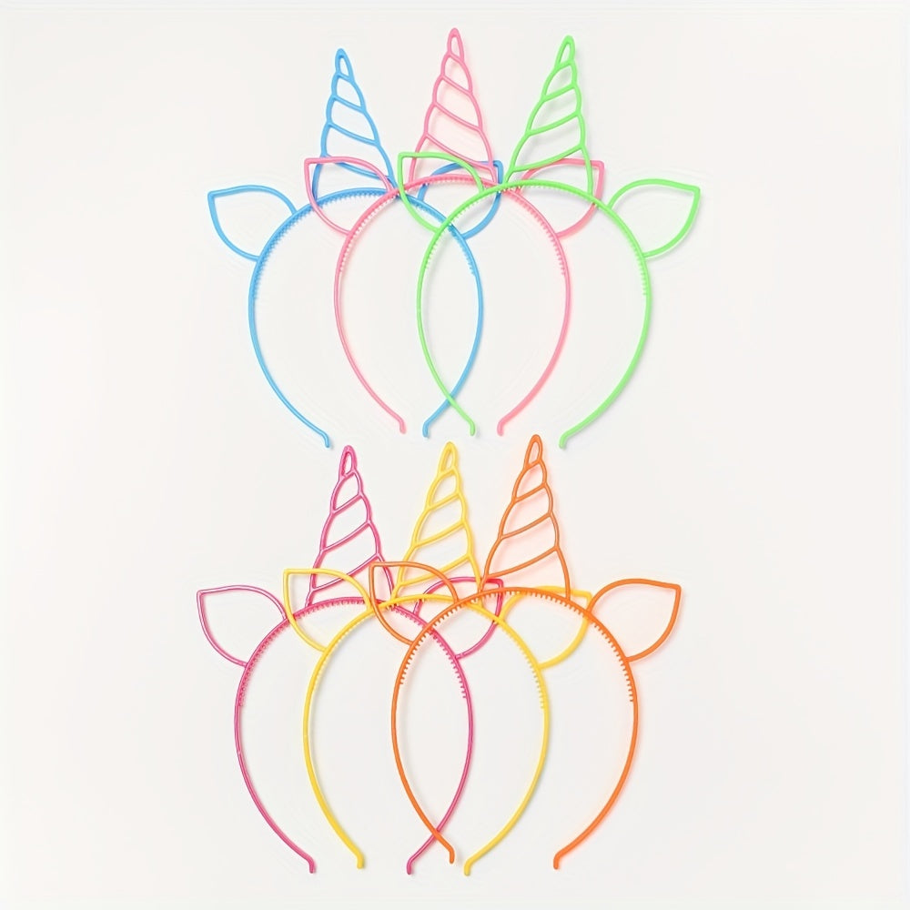 12pcs Unicorn Headbands for Birthday Party, Fluorescent Candy Magic Design
