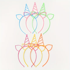 12pcs Unicorn Headbands for Birthday Party, Fluorescent Candy Magic Design
