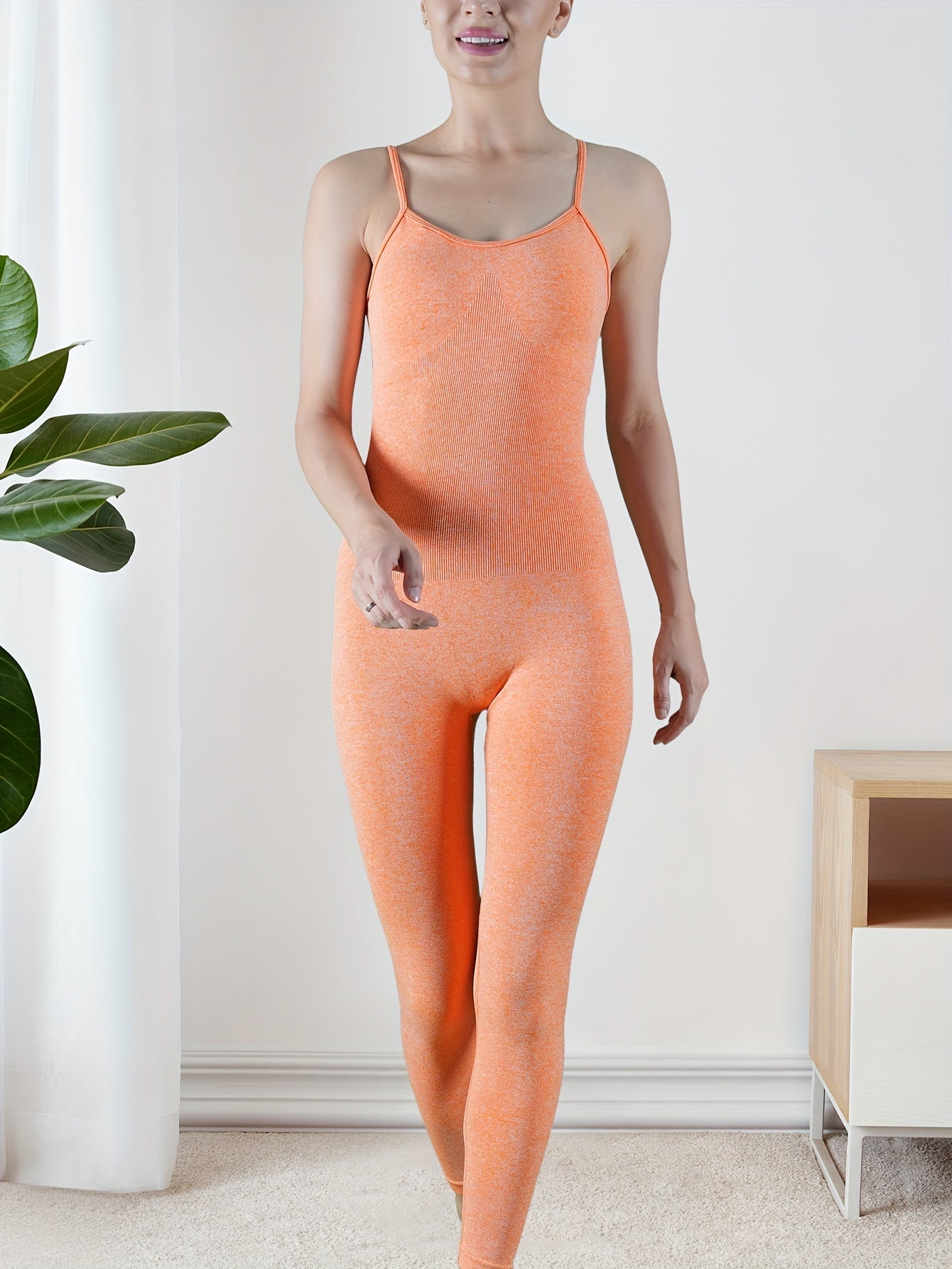 Yoga Sports Jumpsuit Seamless Running Tummy Control Butt Lifting Shaping