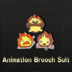 Cartoon Flame Enamel Pin for Backpacks and Clothes - Holiday Gift for Kids