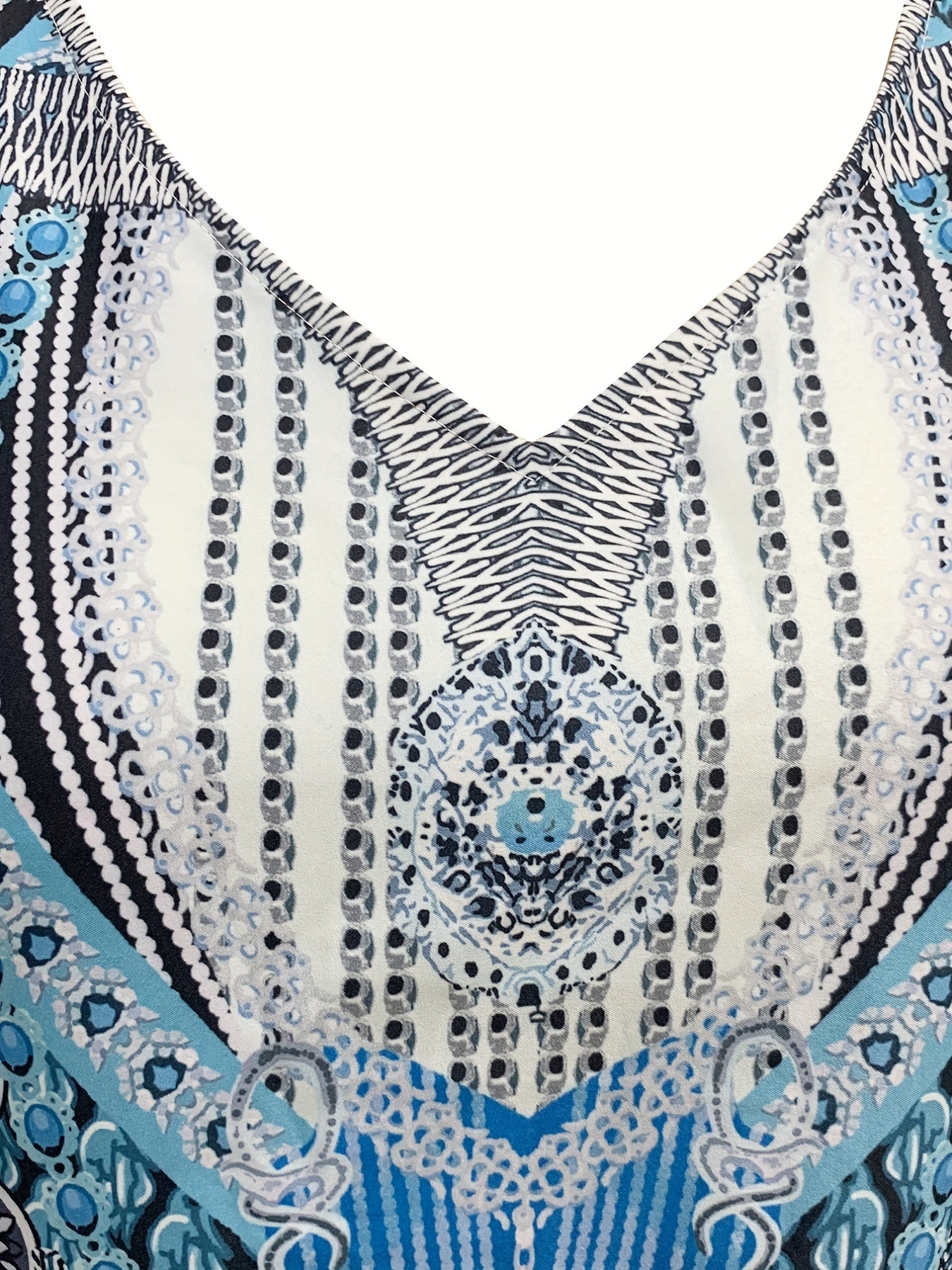 Plus Size Boho Dress Women's Plus Allover Print V-Neck Loose Fit Dress