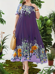Boho Kaftan Dress Floral Print Maxi Dress