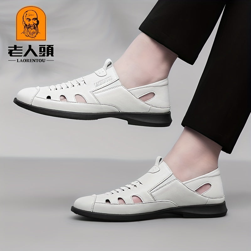 LAORENTOU Men's Leather Casual Shoes Spring And Summer