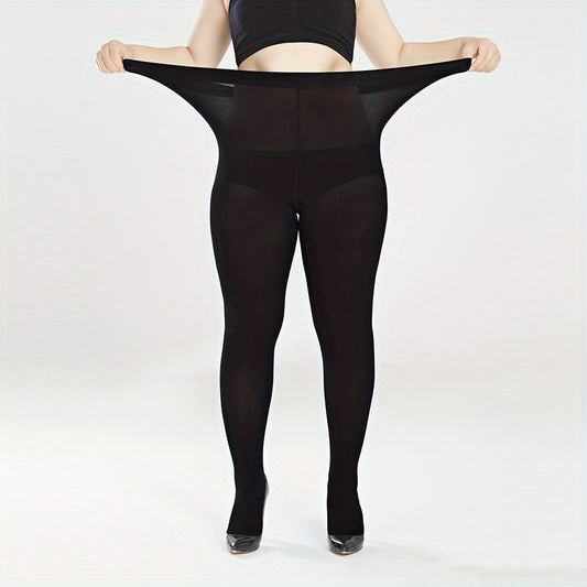 Casual Pantyhose Women's Plus 90D Control Top Footed Tights