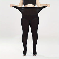 Casual Pantyhose Women's Plus 90D Control Top Footed Tights