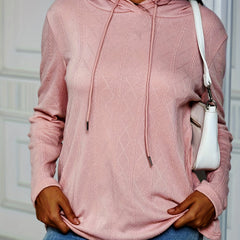 Solid Drawstring Long Sleeve Hoodie Casual Comfy Stylish Loose Sweatshirt