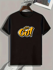 Men's 'Go' Print Graphic T-shirt for Summer
