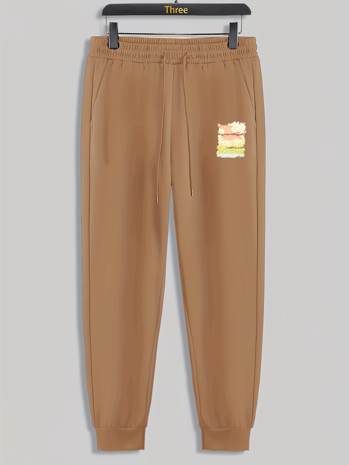 Landscape Painting Print Men's Pants Drawstring Sweatpants Casual Trousers