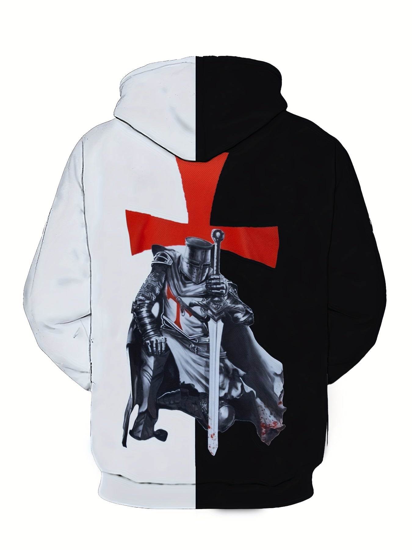 Men's Knight Pattern Hoodie Hooded Sweatshirt