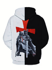 Men's Knight Pattern Hoodie Hooded Sweatshirt