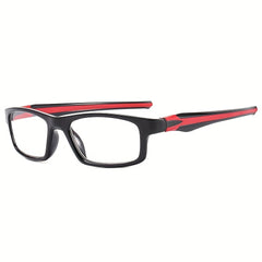1pc Men's Sporty Two Glasses Magnifying Zipper Case Packaging