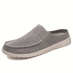 Men's Canvas Mules Lightweight Slip On Comfy Shoes