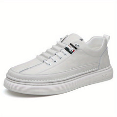 Men's Faux Leather Lace Up Skate Shoes Lightweight Comfy Non slip Sneakers
