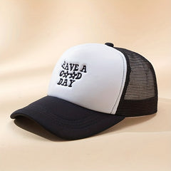 Trucker Hat Embroidery Mesh Baseball Cap Unisex Block Dad Hat