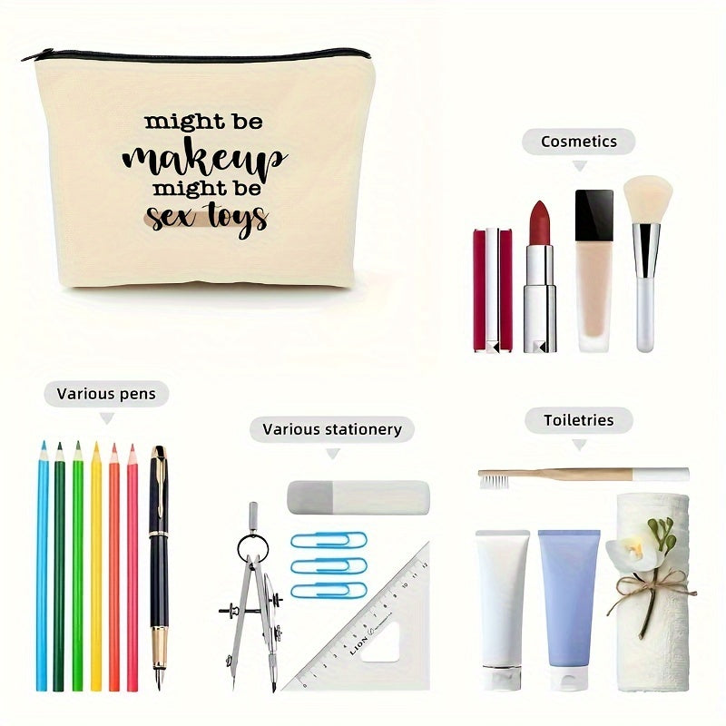 Funny Makeup Bag Gift For Women, Zipper Cosmetic Pouch