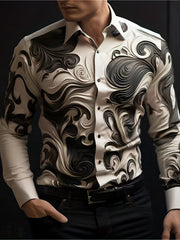 Skull 3D Pattern Men's Long Sleeve Shirt For Autumn