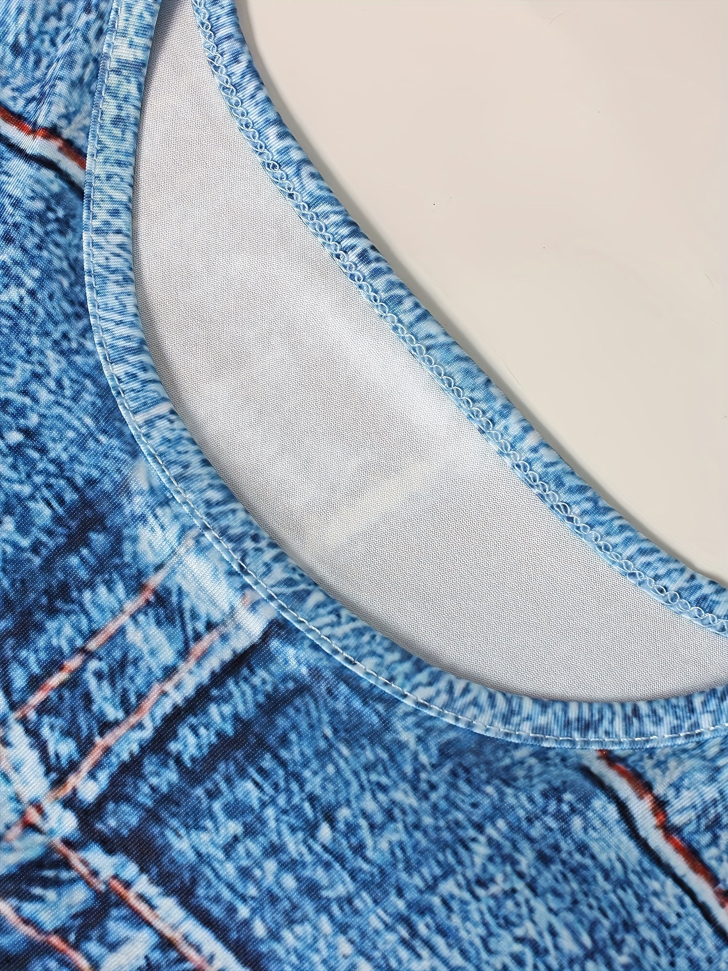 Summer Sexy Jeans Graphic T Shirt Long Sleeve Cropped Denim Sports Tee
