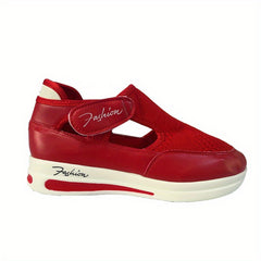 Women's Platform Mesh Shoes Breathable Hook & Loop Low Top Sports Shoes