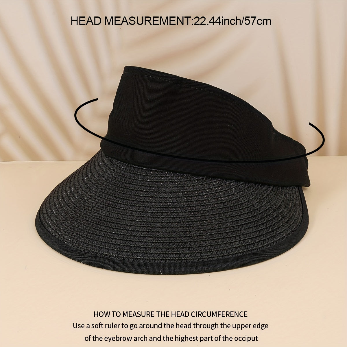 Casual Wide Brim Straw Sun Visor Ponytail Hat