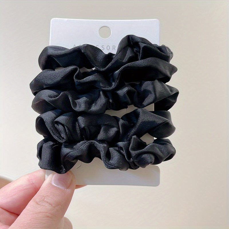 5pcs Solid Silk Hair Scrunchies for Women Girls Soft Elastic Scrunchie