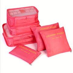 6pcs Travel Clothes Sorting Bag Foldable Packing Cubes Luggage Organizers