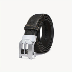 Men's Leather Cowhide Belt B Letter Buckle Adjustable Belt