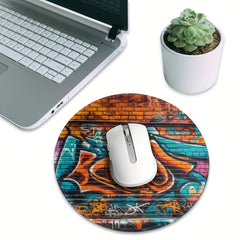 Doodle Pattern Round Mouse Pad 20x20cm for Games Home Office