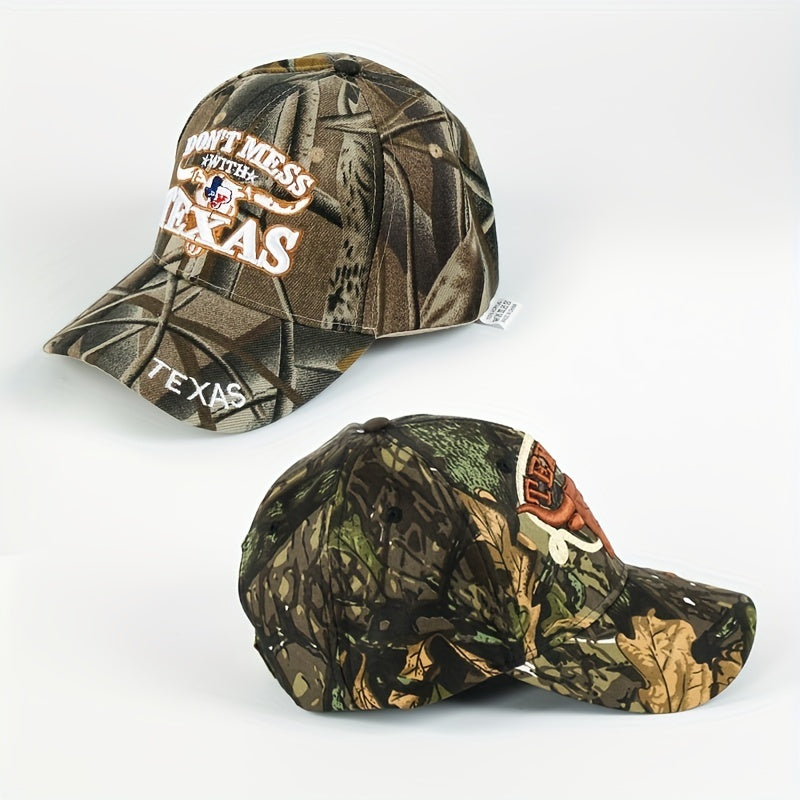 Unisex Sunshade Adjustable Baseball Cap with Bull Embroidery