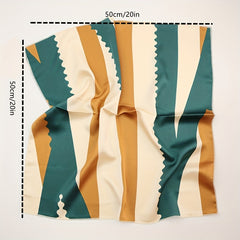 Satin Striped Small Bandana Block Square Scarf Women Hair