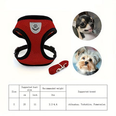 Stretchable Suede Pet Harness & Leash Set for Dogs Walking