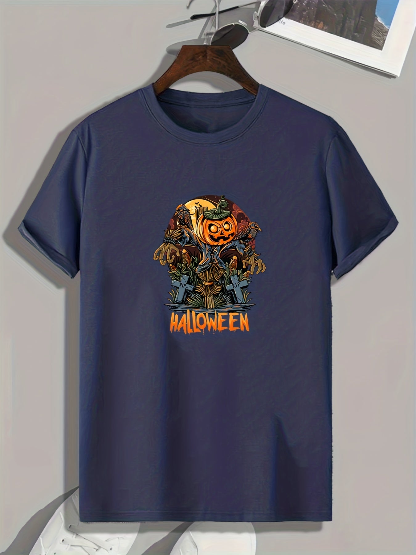 Halloween Graphic Print Sports T shirt Men's Casual Stretch Tee Shirt
