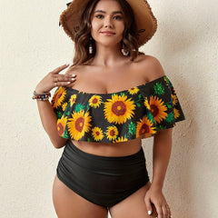 Sunflower Off Shoulder Ruffle Bikini Set