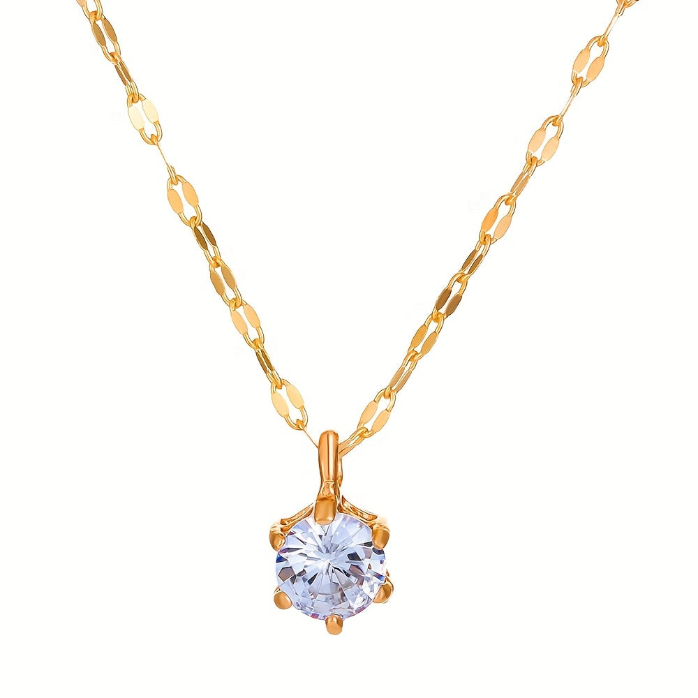 Minimalist Sparkling Rhinestone Pendant Necklace Clavicle Chain For Girls