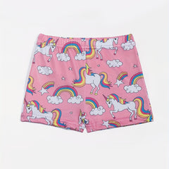 Kids Girls Pony Graphic Sports Shorts High Stretch Yoga Dance-Workout