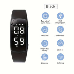 Smart Fitness Watch for Teenagers - Digital Alarm Stopwatch Pedometer
