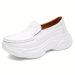 Women's Platform Sneakers Slip On Outdoor Shoes Faux Leather