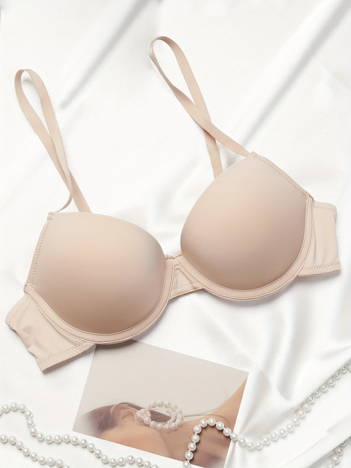 3pcs Solid T Shirt Bras Push Up Bra Women's Lingerie & Underwear