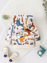 Baby Boys Dinosaur Hooded Jacket Spring Autumn Winter