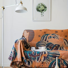 Vintage Halloween Sofa Blanket Cozy Knit Blankets for Autumn