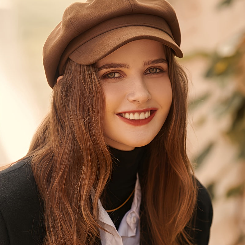 Solid Women Beret Cap British Style Lightweight Casual Hat Beret