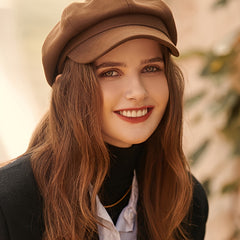 Solid Women Beret Cap British Style Lightweight Casual Hat Beret
