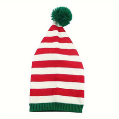 Christmas Knitted Hat Santa Red And Green Crochet Christmas Necessities